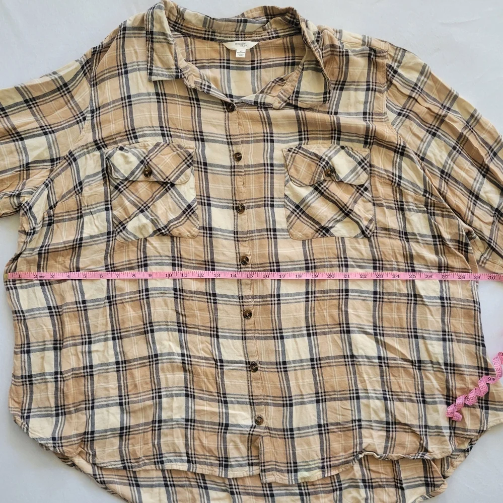 Terra & Sky Navy and Tan Plaid Shirt - Picture 3 of 4